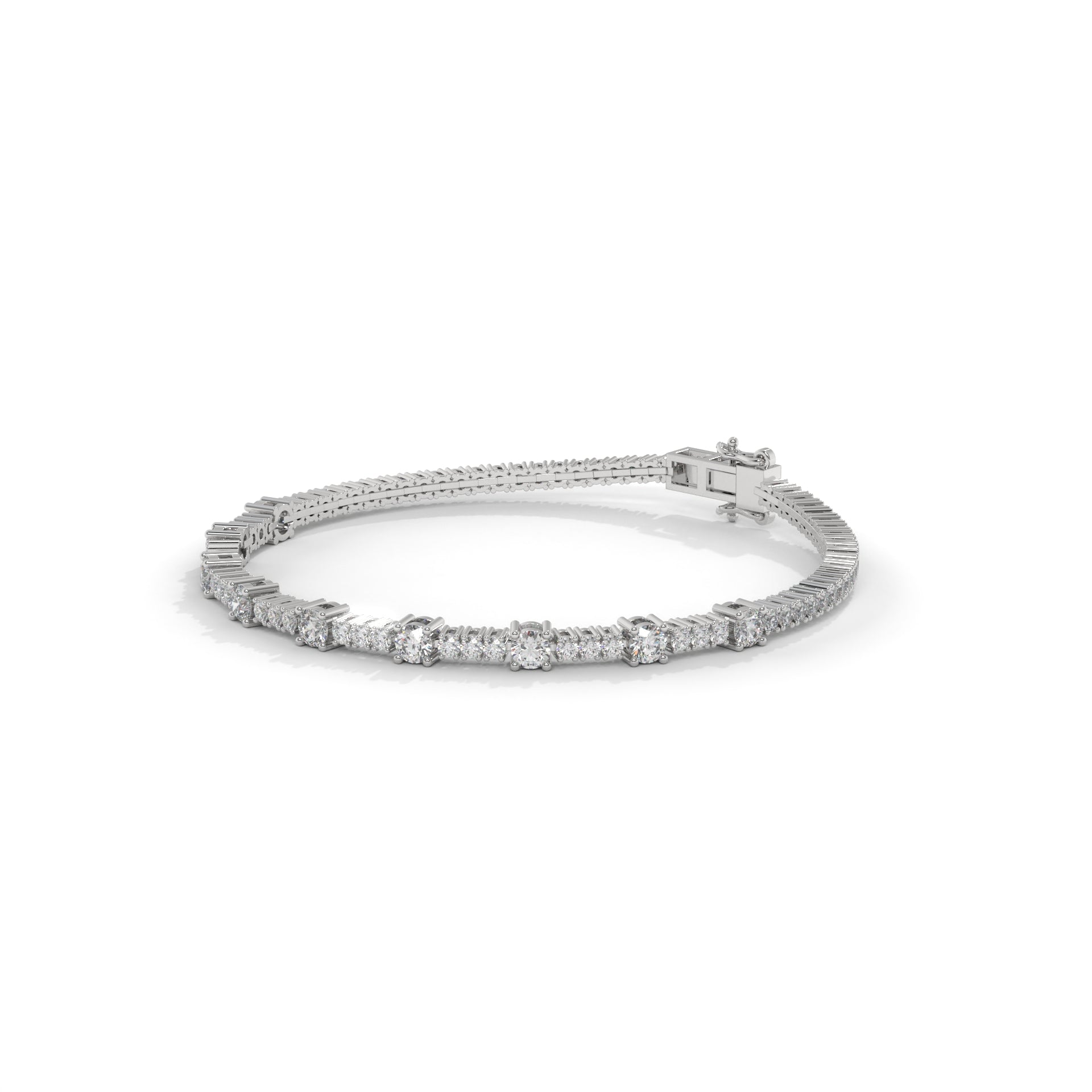 Focal diamond tennis bracelet